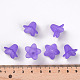 Perlas de flores de acrílico transparentes esmeriladas de color púrpura X-PLF018-15-4