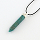 Imitation Gemstone Bullet Acrylic Pendant Necklaces NJEW-Q284-03-4