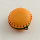 ポリマークレイのペンダント  ハンバーガー  ダークオレンジ  24x15mm  穴：2mm CLAY-Q186-08-1