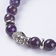 Natural Amethyst Beads Stretch Bracelets BJEW-E325-D25-2