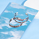 Unicraftale 4 pièces 2 styles en forme d'oeuf 201 bracelets à charnière rainurés en acier inoxydable STAS-UN0048-69-2