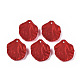 ゴム引きスタイルの不透明なアクリルパーツ  葉  暗赤色  30.7x26.5x6.9mm  穴：1.8mm ACRP-T010-05-1