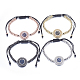 Bracelets de perles tressés en laiton réglables BJEW-F282-29-RS-1