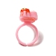 Открытое кольцо-манжета из смолы с мультяшными сладостями для детей RJEW-K239-21-3