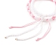 2 bracelet cordon tressé fleur de pêcher 2 couleurs BJEW-JB07610-02-5