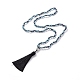 Cloth Tassel Pendant Necklaces NJEW-JN02270-2