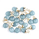 Electroplate Natural Jade Charms X-G-S344-09A-1