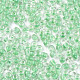 8/0 ガラスシードビーズ  透明インサイドカラー  丸い穴  ラウンド  薄緑  8/0  3~4x2~3mm  穴：0.8mm  約3333個/100g X1-SEED-A014-3mm-135-2