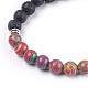 Natürliche Lava Rock Perlen Stretch Armbänder BJEW-I241-13O-5