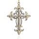 Античный серебряный сплав горный хрусталь крест ожерелье большие кулоны RB-J183-01AS-2