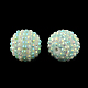 Perles rondes en strass en résine de couleur AB RESI-S313-34x36-03-1