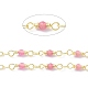 Handgemachte Perlenkette aus Messing und rotem Achat CHC-D029-15G-01-2