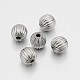 Round 304 Stainless Steel Corrugated Beads STAS-N062-03-8mm-2
