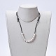 Collares de perlas naturales ajustables con cuentas NJEW-JN02305-01-3