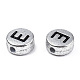 Silver Color Plated Acrylic Horizontal Hole Letter Beads MACR-T009-13-2