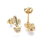 Brass Micro Pave Cubic Zirconia Stud Earrings EJEW-L224-28G-2