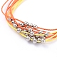 (Jewelry Parties Factory Sale)Waxed Polyester Cord Braided Bead Bracelets BJEW-JB05065-02-3