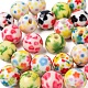 30Pcs 6 Style Opaque Printed Acrylic Beads MACR-FS0001-12-3