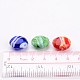 Mixed Color Handmade Lampwork Flat Round Beads X-DT283J-4