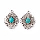 Synthetic Turquoise Pendants PALLOY-D013-07AS-1