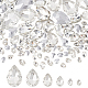 FINGERINSPIRE 94 Pcs Pointed Back Rhinestone 6 Sizes Glass Rhinestones Gems Clear Teardrop Crystal Beads Jewels Embelishments with Silver Plated Back Faceted Bead for Craft Decor Jewelry Making RGLA-FG0001-20-1