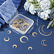 SUNNYCLUE 1 Box 32Pcs Moon Charms Crescent Charms Brass Moon Planet Charm Double Sided Golden Resin Charm Frame Open Bezels Moon Linking Charms for Jewelry Making Charm Necklace Earrings DIY Craft KK-SC0003-18-6