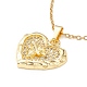Coeur de zircone cubique clair avec collier pendentif libellule NJEW-O125-11G-1
