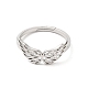 304 anillo ajustable con alas huecas de acero inoxidable para mujer. RJEW-L107-033P-2