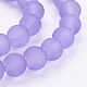 Brins de perles en verre transparent rond givré violet moyen X-GLAA-S031-8mm-25-3