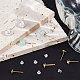 Beebeecraft 1 Box 200Pcs Pearl Cup Earring Post 24K Gold Plated Stud Earring Findings for Half Drilled Beads with 200Pcs Plastic Ear Nuts Pin 0.8mm for DIY Earring Stud Making STAS-BBC0001-70-5
