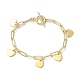 Golden 304 Stainless Steel Charm Bracelets with Brass Paperclip Chains BJEW-JB10031-04-1