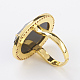 Natural & Synthetic Mixed Stone Adjustable Finger Ring RJEW-E149-01-3