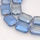 Rectangle Electroplate Rainbow Plated Glass Beads Strands EGLA-P002-F06-2