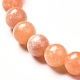 Bracciale elasticizzato per lei con perline rotonde in calcite naturale color pesca BJEW-JB06822-01-4