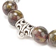 Bracelet extensible en sang de dragon naturel avec perles en alliage BJEW-JB08017-05-4