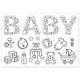 GLOBLELAND Baby Silicone Clear Stamps Baby Toy Transparent Stamps for Birthday Easter Holiday Cards Making DIY Scrapbooking Photo Album Decoration Paper Craft DIY-WH0167-56-616-8