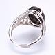Adjustable Oval Natural Agate Finger Rings RJEW-P059-B01-2