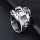 Calavera de acero titanio con anillo de dedo en forma de garra SKUL-PW0002-031D-P-3