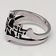 Personalized Retro 304 Stainless Steel Cross Rings for Men RJEW-F006-116-2