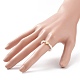 Shell Pearl & Brass Heart Beaded Stretch Rings for Women RJEW-TA00056-3