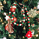 Colgante de cuentas de madera tema navideño decorar HJEW-WH0042-09-6