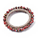 Candy Color Glass Beads Braided Stretch Bracelet BJEW-S144-006-4