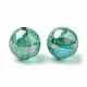 Perles acryliques transparentes plaquées ab-color avec poudre de paillettes X-TACR-R136-03-2