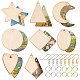 SUNNYCLUE 520Pcs 80 Pairs Unfinished Wooden Earrings Wood Earring Blanks Kit Wood Large Charms 160Pcs Earring Hooks 200Pcs Jump Rings for Jewelry Making Kits Beginner Starter Women Adults DIY Crafts DIY-SC0020-58-1