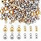 SUNNYCLUE 1 Box 80Pcs 4 Styles Stainless Steel Bail Beads with Charm Loop Bails Hanger Links Bail Beads Loose Spacer Rondelle Bail Beads Column Bails for Jewelry Making Beading Kit Adult DIY Craft STAS-SC0004-07-1