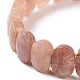 Natürliches Erdbeerquarz-Stretcharmband mit ovalen Perlen G-E010-01M-3