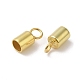 925スターリングシルバーコードエンドパーツ  エンドキャップ  コラム  ゴールドカラー  8x4mm  穴：1.8mm  内径：3.5mm STER-P055-02C-G-2