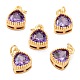 Real 18K Gold Plated Brass Inlaid Cubic Zirconia Charms ZIRC-L100-076G-2