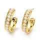 Brass Chunky Stud Earrings with Plastic Pearl EJEW-A070-07G-1