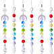 Sunnyclue 6 pièces 2 style galvanoplastie octogone perles de verre pendentif décorations HJEW-SC0001-32-1